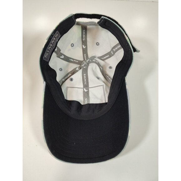 Simms Fishing Adjustable Strapback Hat Cap Green Blue Camo Embroidered Patch - Picture 6 of 8